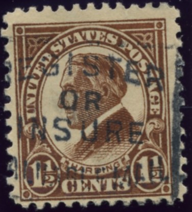 Scott 553 Harding 1 1/2 Cent Stamp Yellow Brown Definitive