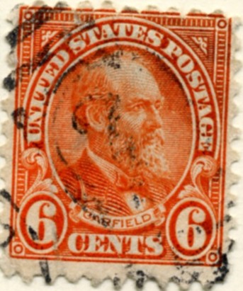 Scott 587 Garfield 6 Cent Stamp Red Orange Series of 1922-1925 Rotary Press a