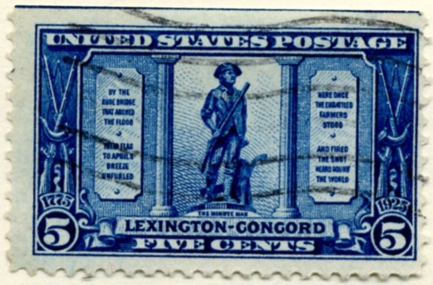 Scott 619 Minute Man 5 Cent Stamp Dark Blue Lexington Concord Sesquicentennial a