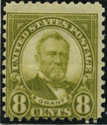Scott 640 Grant 8 Cent Stamp Olive Green Series of 1922-1925 Perforated 11x10 1/2