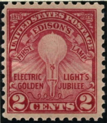 Scott 654 2 Cent Stamp Edison Light Bulb Perforated 11