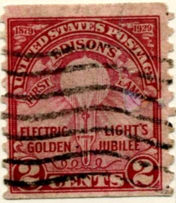 Scott 656 2 Cent Stamp Edison Light Bulb coil stamp a
