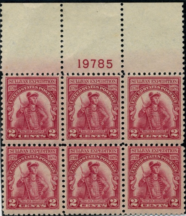 Scott 657 2 Cent Stamp Sullivan Expedition Plate Block