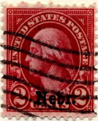 Scott 671 Washington 2 Cent Stamp Carmine Series of 1922-1925 Overprinted Nebr a