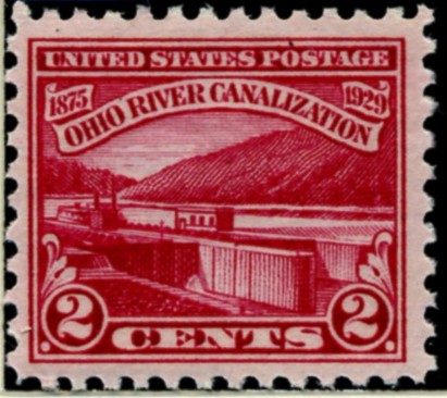 Scott 681 2 Cent Stamp Ohio River Canalization