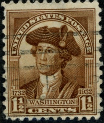 Scott 706 1 1/2 Cent Stamp Brown Washington Bicentennial Set