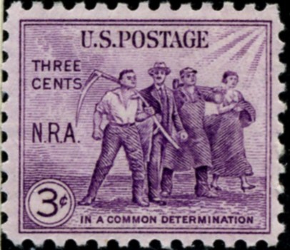 Scott 732 3 Cent Stamp National Recovery Act
