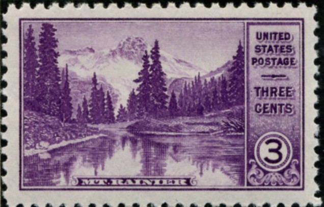 Scott 742 3 Cent Stamp Mount Rainier National Park