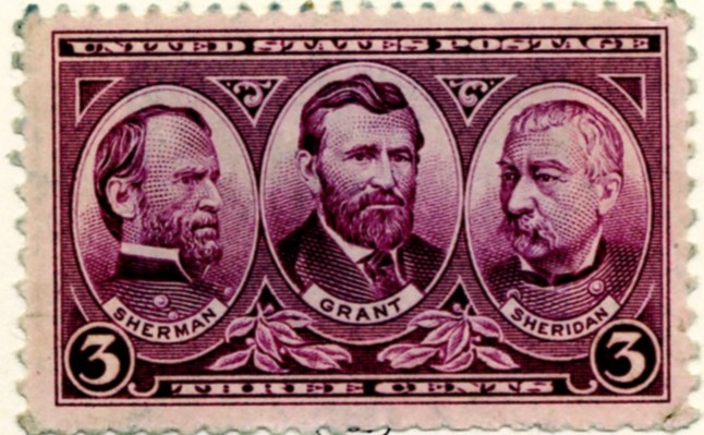 Scott 787 3 Cent Stamp Sherman, Grant, and Sheridan a