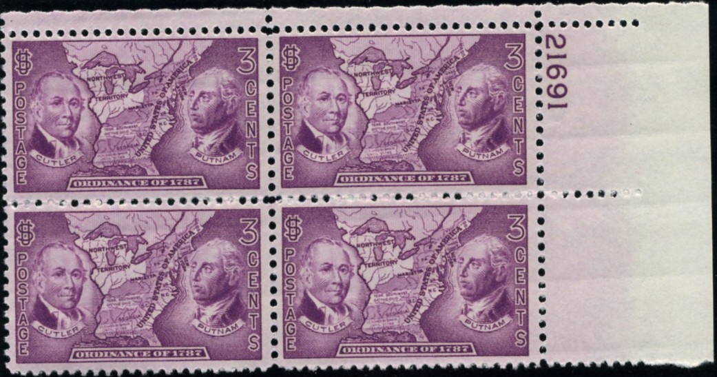 Scott 795 3 Cent Stamp Ordinance of 1787 Plate Block