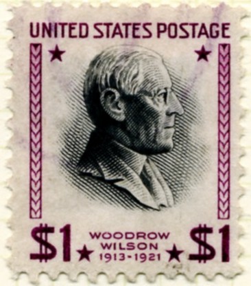 Scott 832 $1 Dollar Stamp Woodrow Wilson dark violet and black a