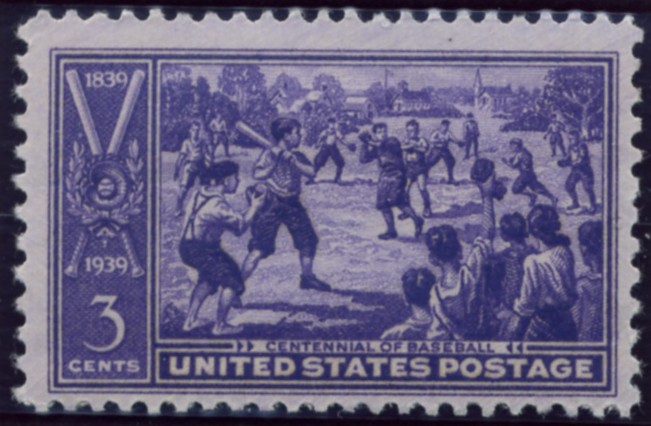 Scott 855 3 Cent Stamp Baseball Centennial