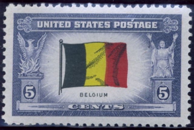 Scott 914 5 Cent Stamp Overrun Countries Issue Belgium