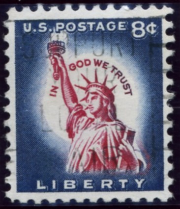 Scott 1042 8 Cent Stamp Statue of Liberty re-engraved
