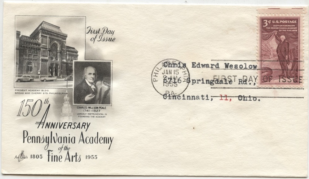 Scott 1064 3 Cent Stamp Pennsylvania Academy of the Fine Arts First Day Cover