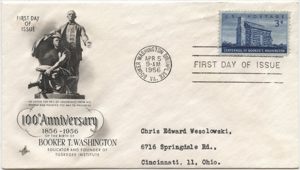 Scott 1074 3 Cent Stamp Booker T Washington First Day Cover