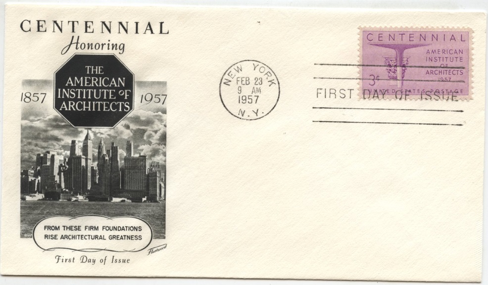 Scott 1089 3 Cent Stamp Centennial American Institute of Architects First Day Cover