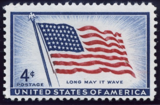 Scott 1094 4 Cent Stamp 48 Star Flag Long May It Wave