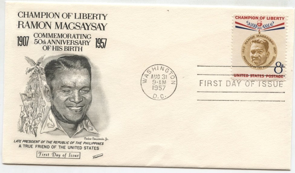 Scott 1096 8 Cent Stamp Ramon Magsaysay First Day Cover