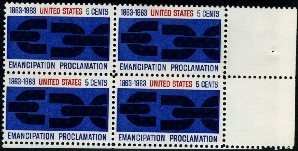 Scott 1233 5 Cent Stamp Emancipation Proclamation Plate Block