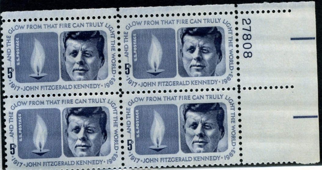 Scott 1246 5 Cent Stamp John F Kennedy Plate Block