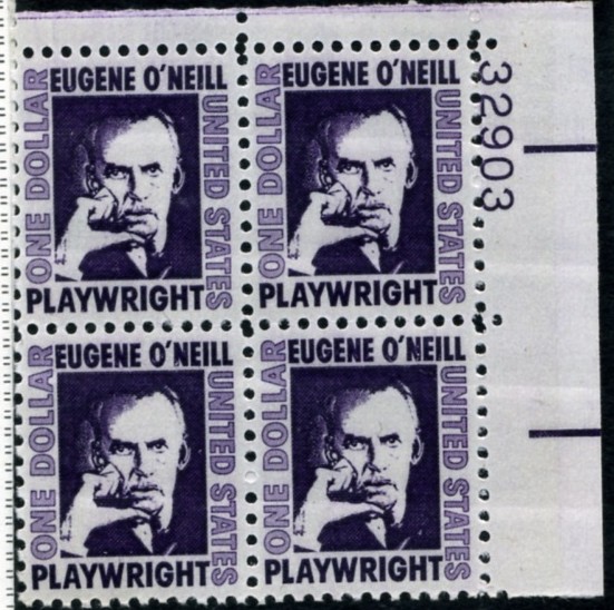 Scott 1294 $1 Dollar Eugene O'Neill Plate Block