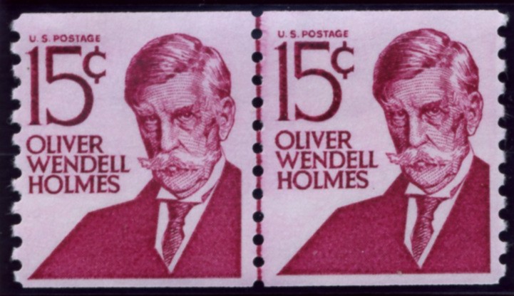 Scott 1305E 15 Cent Stamp Oliver Wendell Holmes perforated 10 vertically pair