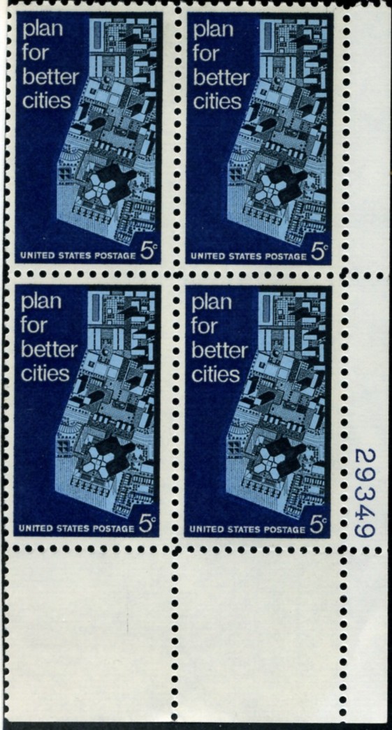 Scott 1333 5 Cent Stamp Urban Planning Plate Block