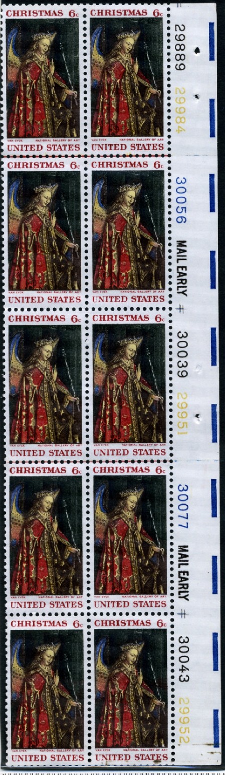 Scott 1363 6 Cent Stamp Christmas Madonna and Child Plate Block