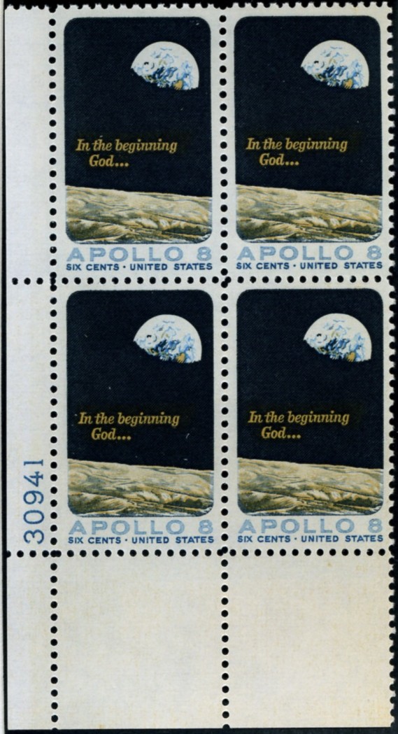 Scott 1371 6 Cent Stamp Apollo 8 Plate Block