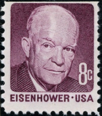 Scott 1395 8 Cent Stamp Dwight D Eisenhower claret