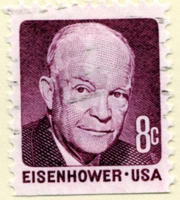 Scott 1395 8 Cent Stamp Dwight D Eisenhower claret a
