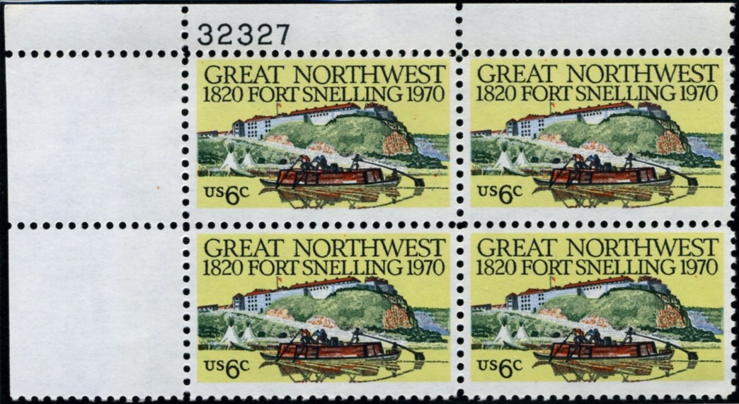 Scott 1409 6 Cent Stamp Fort Snelling Plate Block