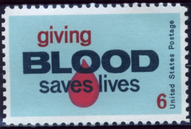 Scott 1425 6 Cent Stamp Giving Blood Saves Lives