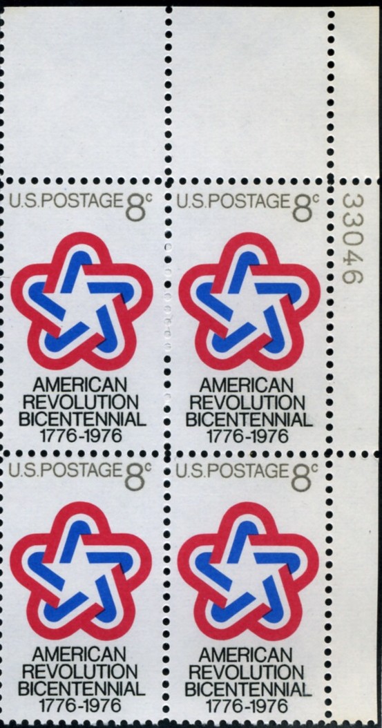 Scott 1432 8 Cent Stamp Revolution Bicentennial Plate Block