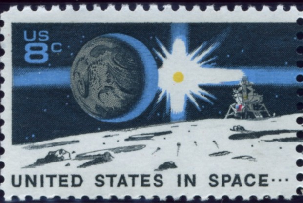 Scott 1434 8 Cent Stamp Earth and Lunar Lander
