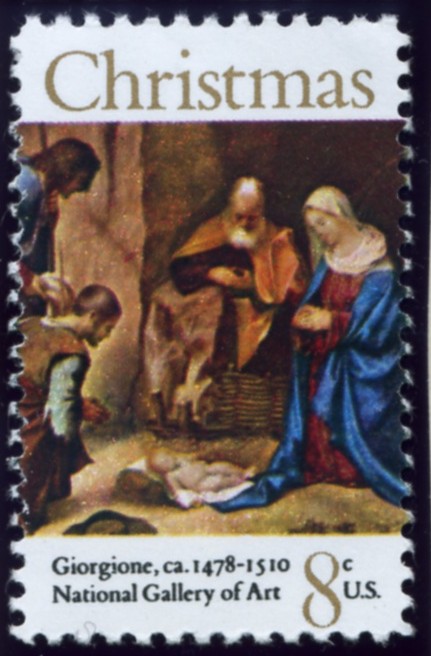 Scott 1444 8 Cent Stamp Christmas Manger Scene by Giorgione