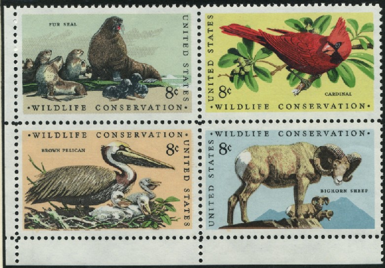 Scott 1464 to 1467 8 Cent Stamps Wildlife Conservation