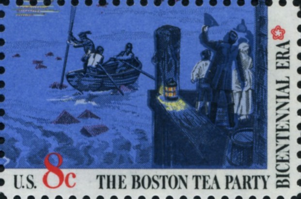 Scott 1483 8 Cent Stamp Boston Tea Party Bystanders on the Pier
