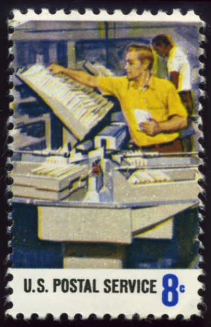 Scott 1493 8 Cent Stamp Postal Service Mail In Trays