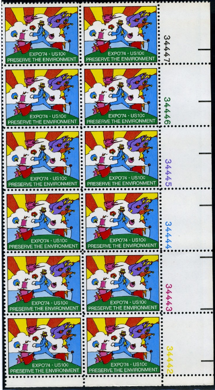 Scott 1527 10 Cent Stamp Expo 74 Plate Block