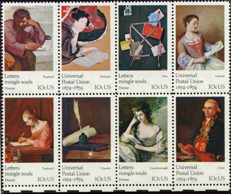 Scott 1530 to 1537 10 Cent Stamp Universal Postal Union Block