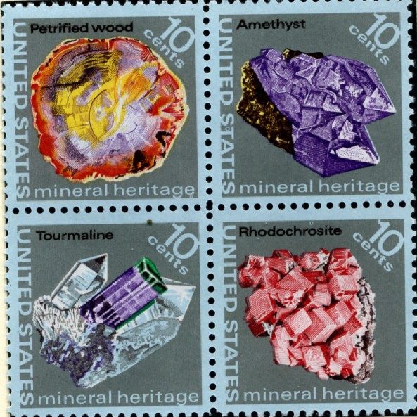 Scott 1538 to 1541 10 Cent Stamp Minerals Block