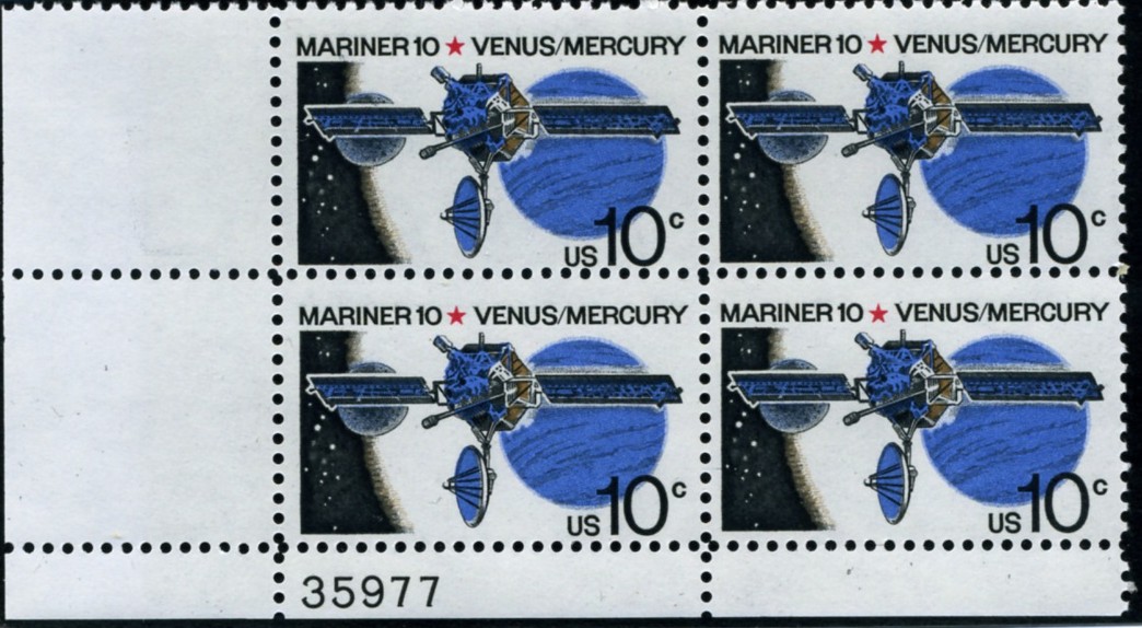 Scott 1557 10 Cent Stamp Mariner 10 Plate Block