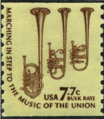 Scott 1614 7.7 Cent Bulk Rate Coil Stamp Saxhorns