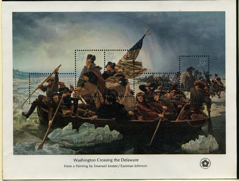 Scott 1688 13 Cent Stamp Washington Crossing The Delaware Souvenir Sheet