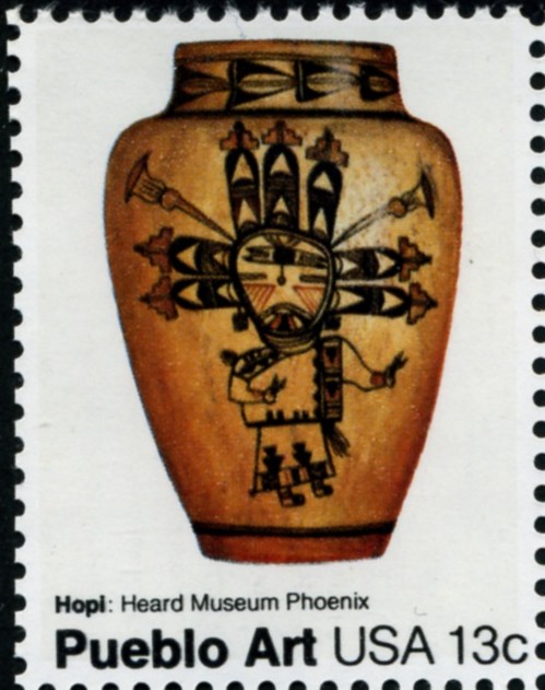 Scott 1706 13 Cent Stamp Pueblo Art Zia Pot