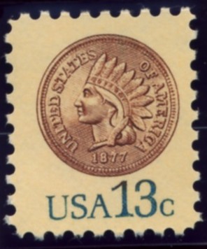 Scott 1734 13 Cent Stamp Indian Head Cent