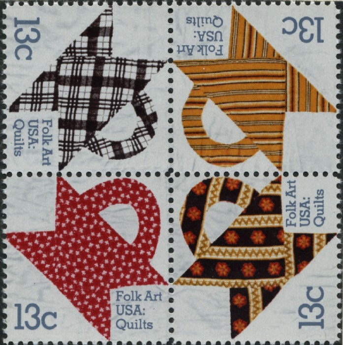 Scott 1745 to 1748 13 Cent Stamp Folk Art Quilts