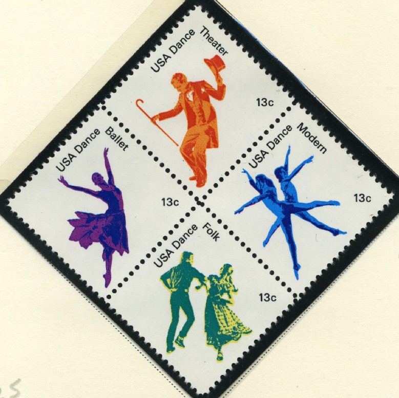 Scott 1749 to 1752 13 Cent Stamps Dance